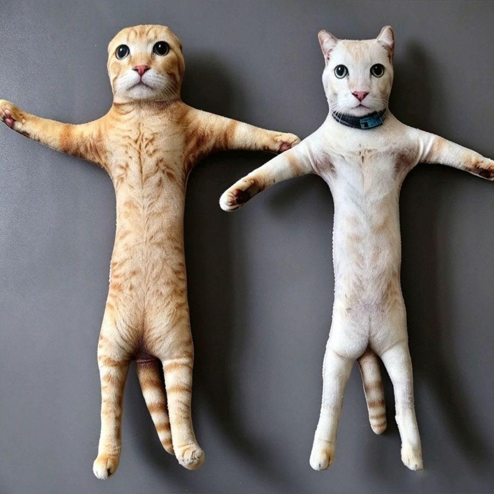 Animal Figure Cat Plush Doll Built in Skeleton Funny Cat Toy Kawaii Plush Cat Toy Kids Toy