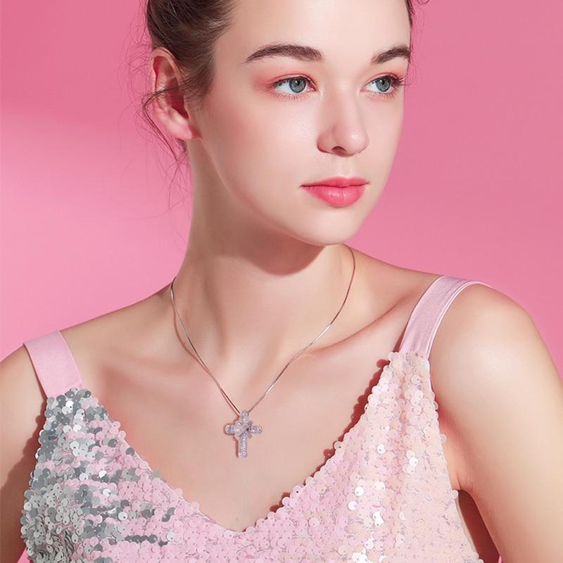 Klassisk retro skinnende Cubic Zirconia Cross for kvinner Mote Gull Sølvfarge Krystall Cross Choker Anheng Halskjede Festsmykker