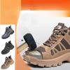 PU-Leder Sicherheitsschuhe Anti-Quetsch- und Durchtrittssicher Atmungsaktive Fliegengewebte Sicherheitsschuhe Stahlkappe Baugewerbe Schuhe
