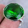 Chromowy diopsyd Ręcznie robiona biżuteria Srebro próby 925 Pierścionek Rozmiar 8.5 j8Z28