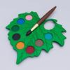 Plastic Leaf-Shaped Palette 8 Removable Well Paint Tray Palette with Thumb Hole for Acrylic Oil Watercolor Painting