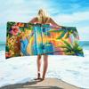 Toalha com Estampa de Pôr do Sol na Praia Tropical, Tamanho Extra Grande 3 Tamanhos Macia Absorvente Secagem Rápida para Piscina Acampamento Viagem Academia