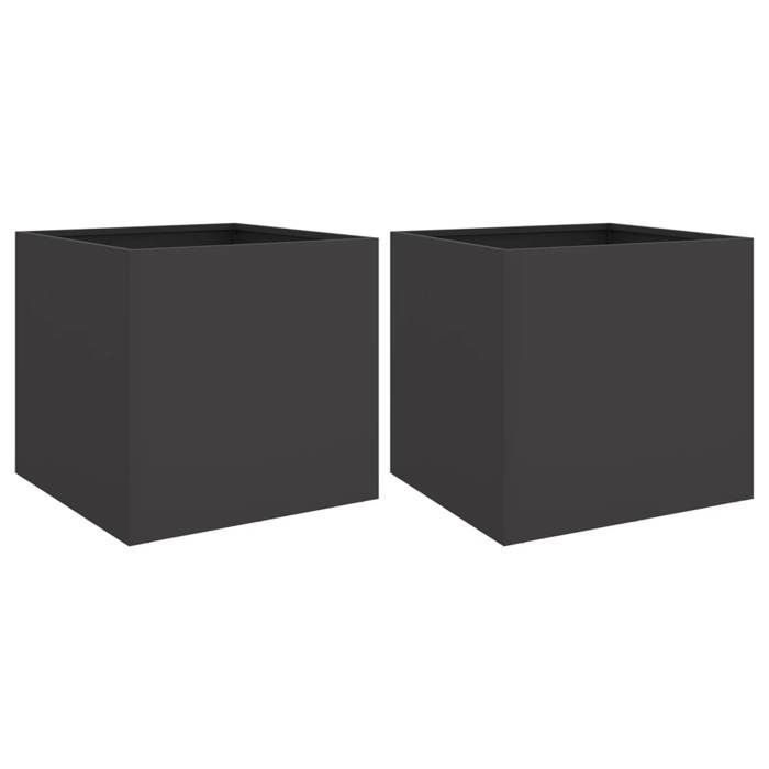 VidaXL Planters 2 Pcs, Flower Boxes, Plant Pots, Window Boxes, Raised Garden Planters, Black 841548