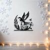 1pc Metal Bird Wall Art, Iron Craft Statue Mural, Garden Outdoor Fence Home Decor, Modern Elegant Design, Housewarming Gift for Bird Lovers