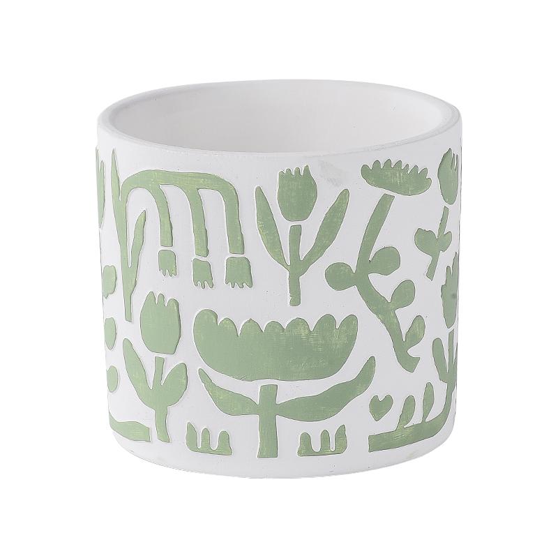 Creative Cylindrical Ceramic Flower Pot Gardening Decoration Succulent Plant Potted Flower Vase Interior Countertop Flower Pot