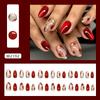 24 Pieces Three-dimensional Cat's Eye Gilt Line Red Smudged Style Removable Wearable Armor 30 Pieces Press On Nails