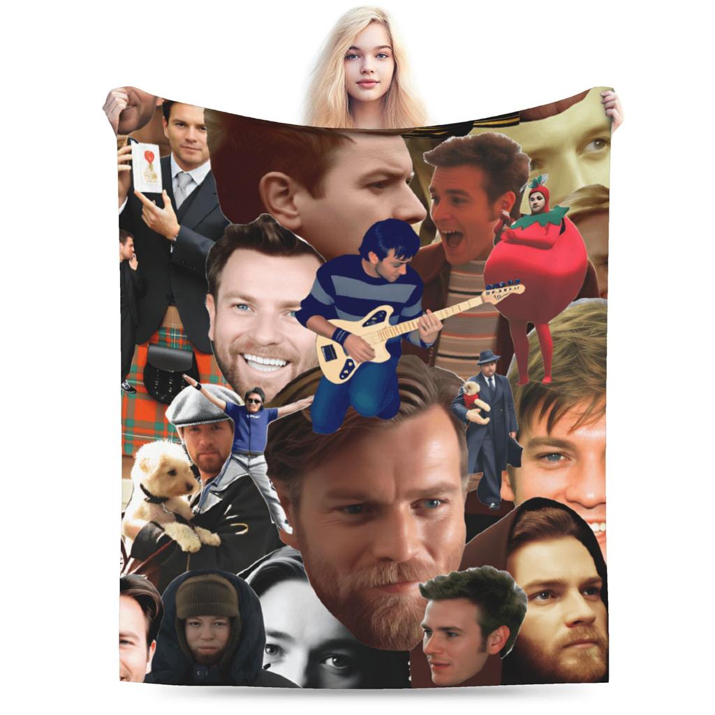 Soft Warm Blankets Children Ewan McGregor Jesus Art Print Throw Blanket  Flannel Bedspread For Couch Chair Sofa Bed Sofa Bed