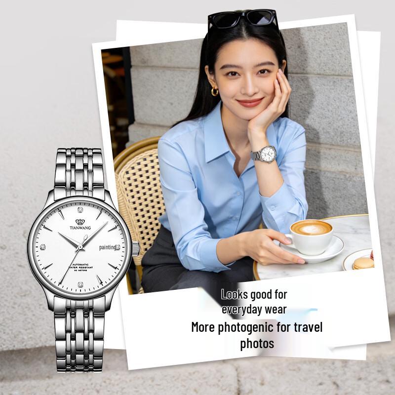 TIAN WANG Women s Automatic Mechanical Watch with White Dial