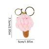 1PC Ice Cream Keychain Bag Pendants With Colorful Scoops Cute Mini Waffle Cones Perfect for Handbags Women