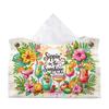 Gem Art Tissue Box Cover DIY PU Crystal Holder Desk Home Decor 9.45in
