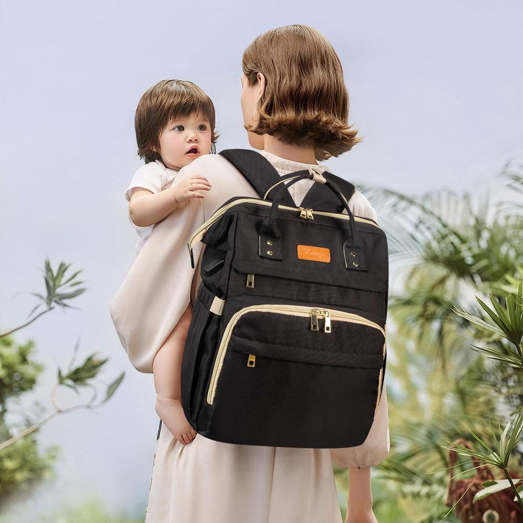 Large 16 Thermal USB Diaper Changing Stroller Abrasion Water Park Baby Shower Present [greentaya] Mother's Backpack, Capacity, Pockets, Pocket, Port,