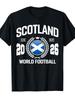 1PC Scotland Football Supporter 2026 Badge Design T-Shirt,Casual Attire, Machine Washable Tee