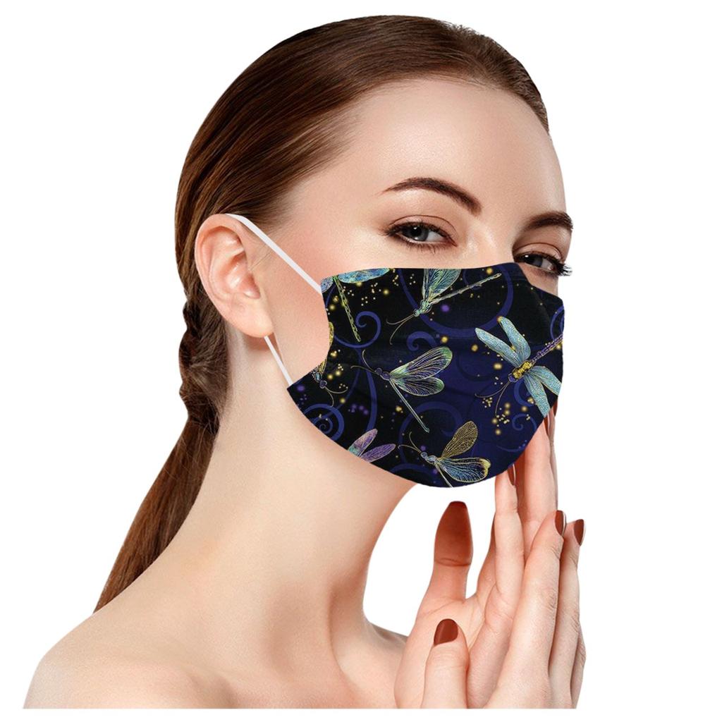 10PCS Adult's 3 Layer Print Disposable Face