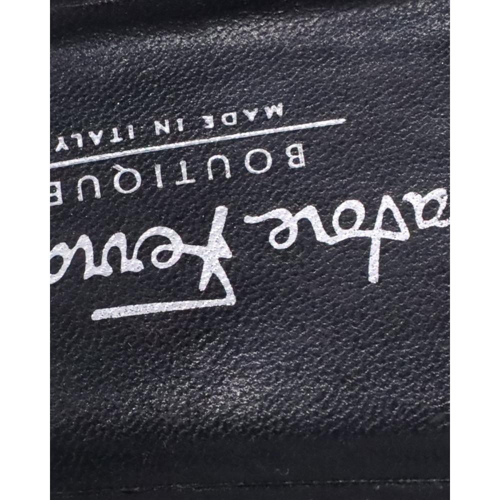 Salvatore Ferragamo Bow Slides In Black Leather Black