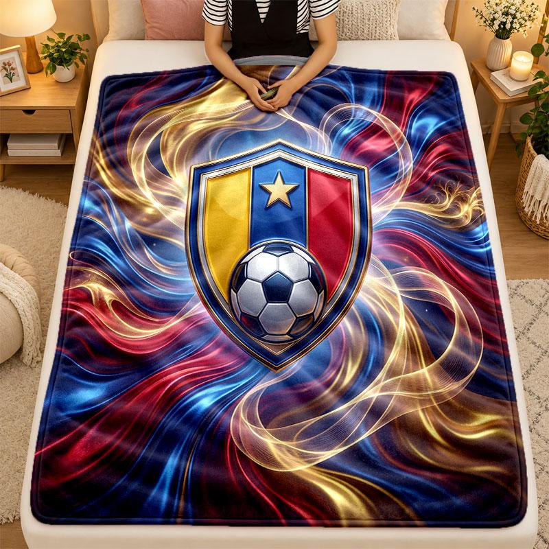 Flannel BlanketColombia Football Warm Soft Throw Blanket for Indoor Sofa Bed Living Room Use