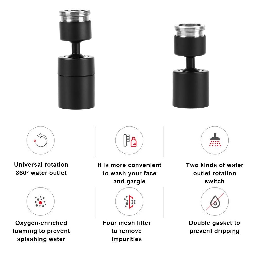 Faucet Sprinkler 360° Rotatable Swivel Faucet Aerator Water Saving Nozzle Sprayer Kitchen Sink Sprayer Attachment Universal Anti Splash