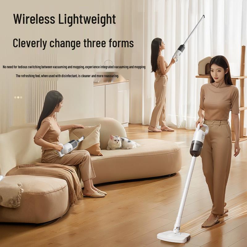 Wireless High-Suction Vacuum Mop Combo for Home, Car, and Bed - Handheld High-Power Cleaner