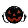Purse Round Halloween Pumpkin Crossbody Bag Adjustable Strap Pumpkin Devil Shoulder Bag  Men/Women