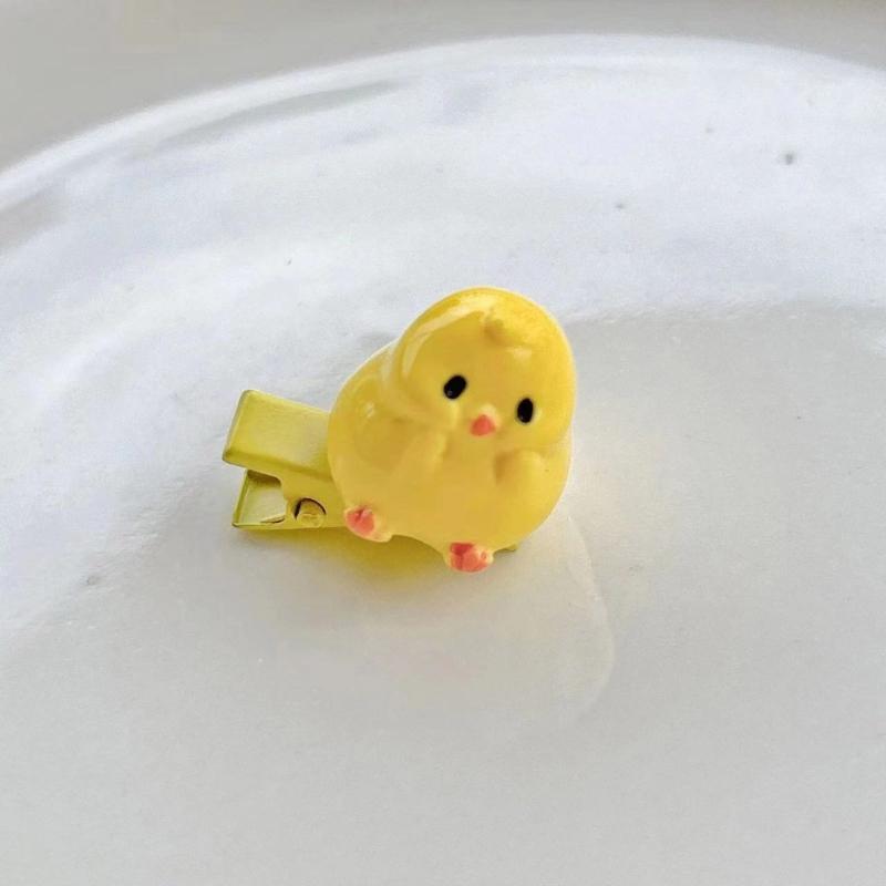 Princess Hair Clip 3D Chicken Hairpin Lovely Chick Hair Catch Barrettes Strong Hold Hairpin for Girls