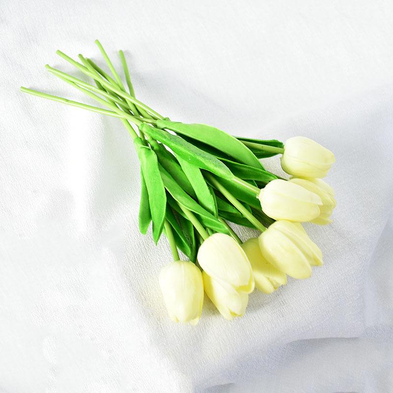 

Увлажняющий тюльпан из ПУ, имитация цветка, искусственный цветок, свадебное украшение для дома, цветок молочный белый