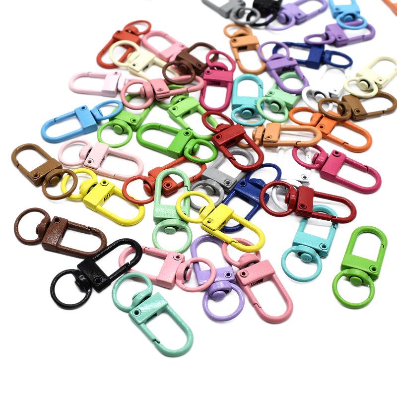 Zinc Alloy Keychain: Colorful Lobster Clasp Dog Hook, DIY Blind Box Figure, Spring Buckle Ornament