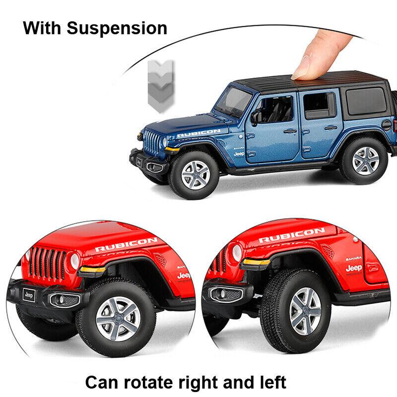 Model de mașină de jucărie la scară 1/32 pentru Jeeps Wrangler Rubicon, model de mașină din aliaj de jucărie de teren turnat sub presiune cu sunet și lumină