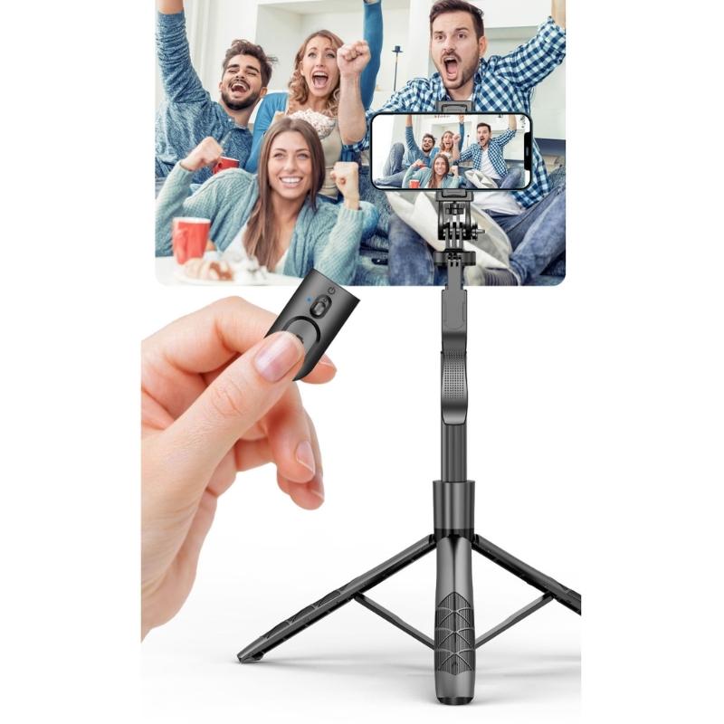 Extendable Phone Tripod Selfie Stick With Wireless Remote Bluetooth-Compatible For Travel Photography