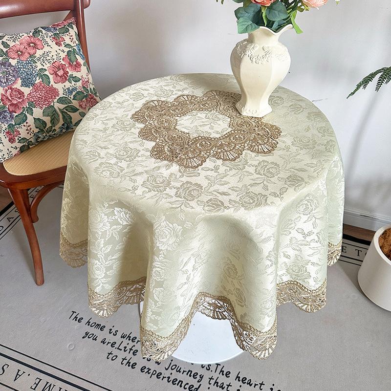 American Lace Round Tablecloth for Living Room Coffee Table