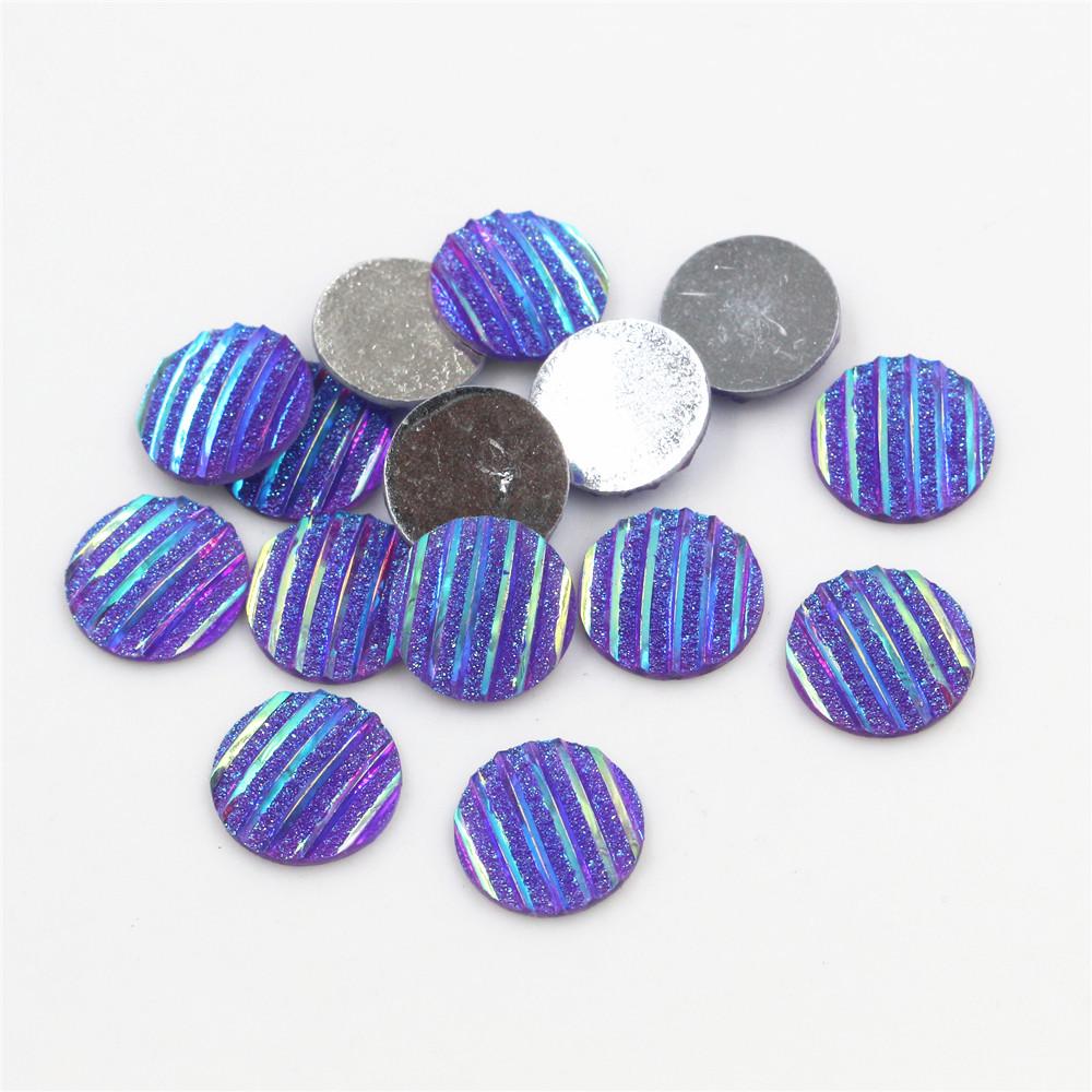 40pcs 8mm 10mm 12mm Mix Colors Mermaid Fish Scale Flat back Rhinestone Round Cabochon Embellishment Scrapbooking DIY Crafts