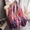 180 * 90 High-End Single-Sided Cut Dill Long Shawl Retro Chinese Style Ancient Charm Elegant Silk Scarf Dunhuang