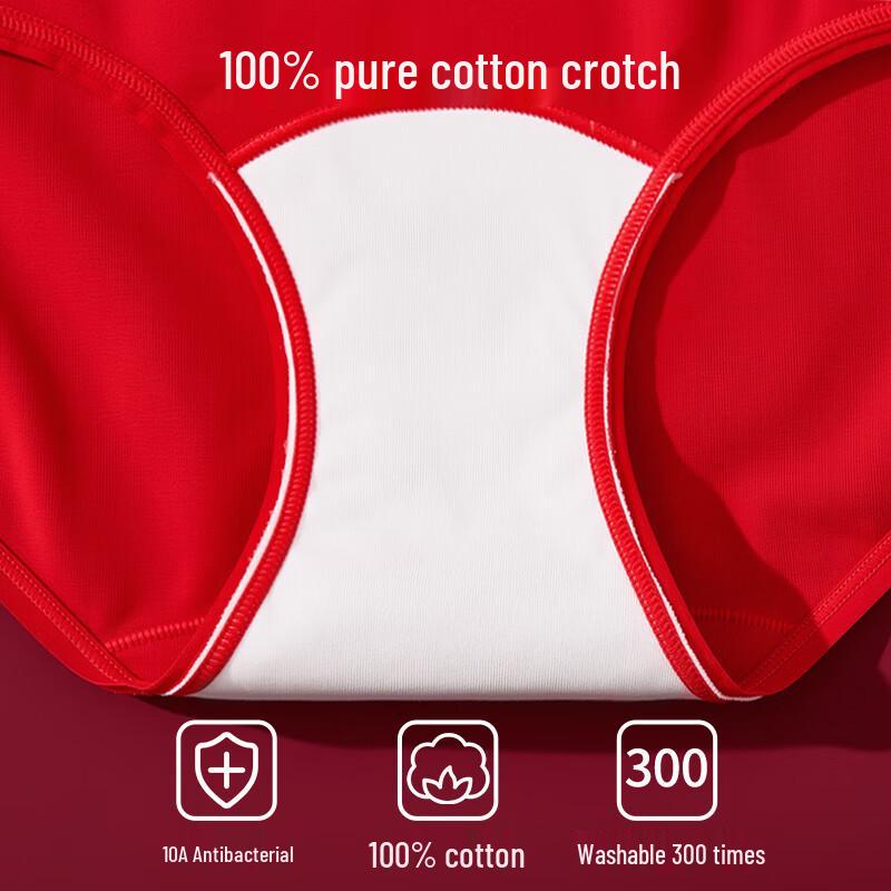 Urban Lady Women's Lucky Red Cotton Briefs (4-Pack)