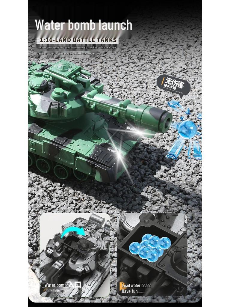 Remote Control Off-Road Armored Tank Toy with Firing Capability
