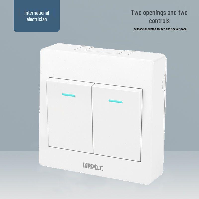Ultra-Thin One-Way Multi-Control Electrical Surface Switch & Socket Panel with Box