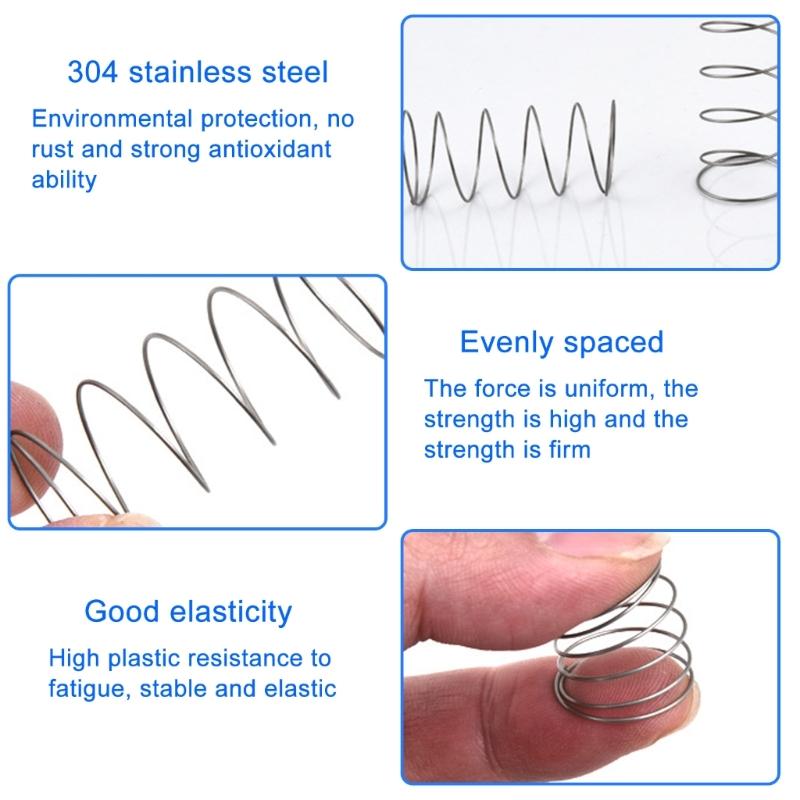 8pcs High Performances Flush Control Spring Easy Installation Toilet Tanks Press Spring Set for Renters and Homeowners