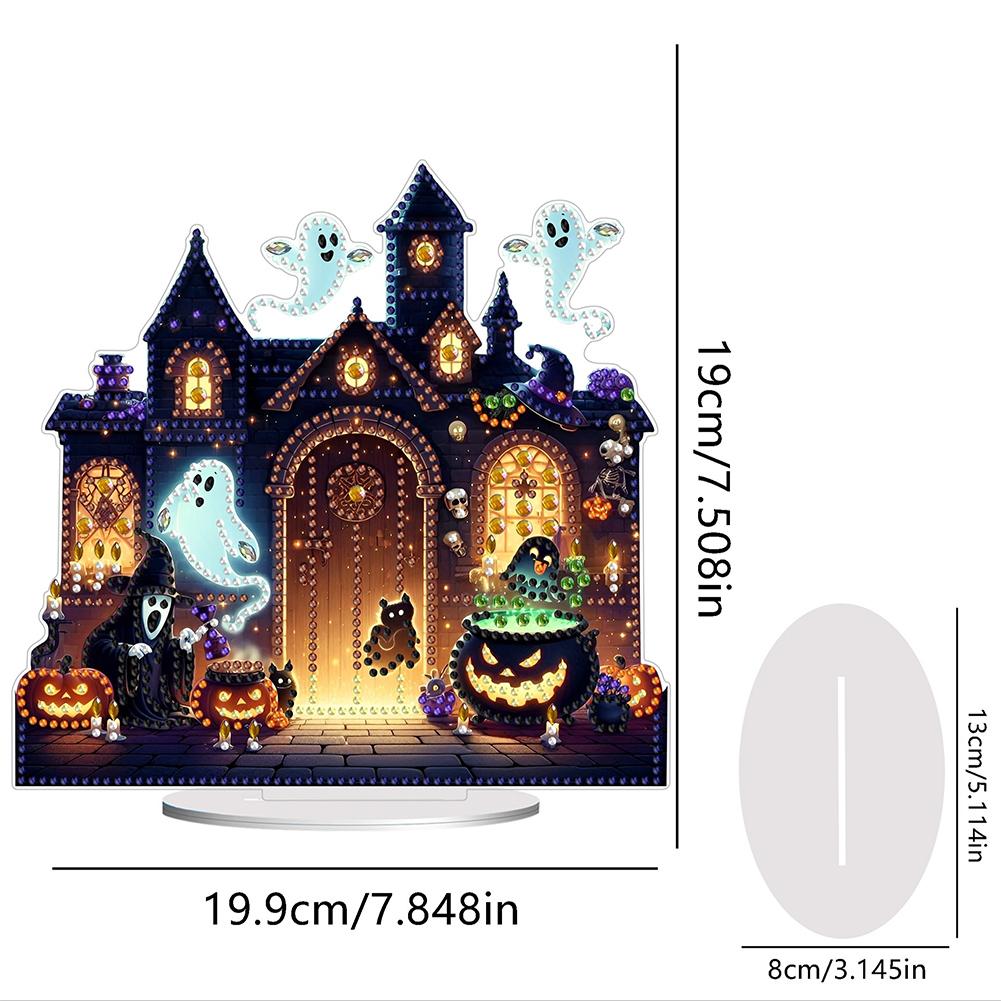 Acrylic Halloween Theme Diamond Painting Tabletop Ornaments Kit Table Top Diamond Painting Ornament Kits Home Bedroom Decoration