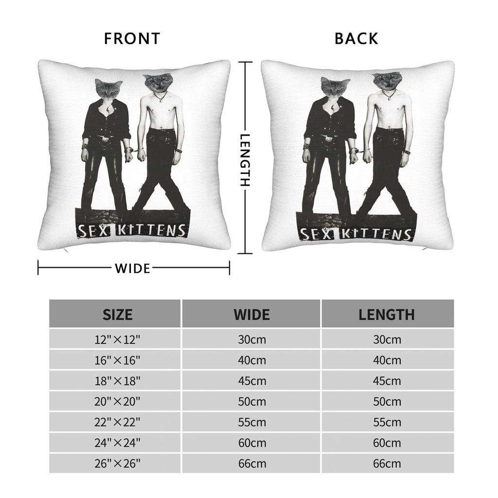 Sex Kittens Sex Pistols Pillow Cover Vintage Pillow Case For Sofa Home Decor Comfy Pillowcases Birthday Gift