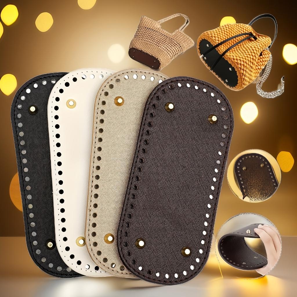 4 szt. Owalne dna do torebki szydełkowej - Solidna konstrukcja - Kształtki do torebki na ramię DIY do projektów rzemieślniczych, Kreatywne rękodzieło | Wzorzyste dna