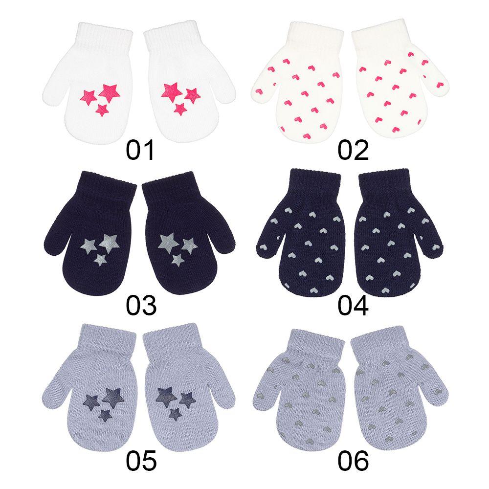 New Hot Soft Star Non-slip Knitted Mittens Kids Gloves Cute Cartoon Thick Warm