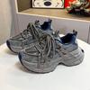 Autumn and winter dad shoes women's feet show small thick soles black new small height increase sports casual shoes women's shoes
