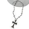 Unisex Minimalist Cross Pendant Necklace, Personalized Choker, High-End Clavicle Chain In Ins Style