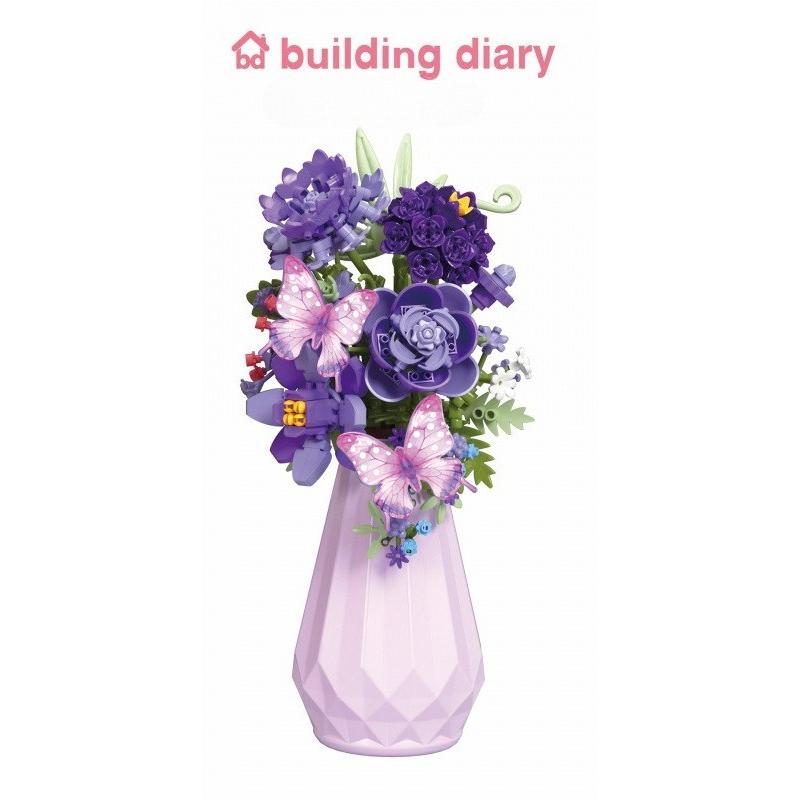 Romantic Flower Bouquets Building Blocks Set - Floral Assembly Construction Toy For Holiday Gift Idea