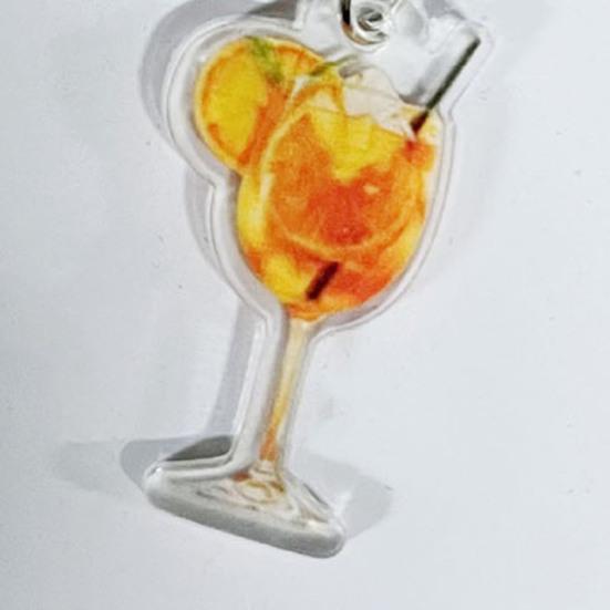 1 Pair Women Earrings Orange Juice Design Drop Earrings Summer Bear Festival Wine Glass Charm Hook Earrings Jewelry Gift