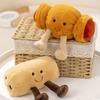 Adorable Plush Toast Bread Toy Small Cute Doll Croissant Baguette Pretzel Hanging Ornament Soft Short Plush