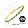 A Round 4mm Gold Zircon Green Buckle Tennis Copper Bracelet Tide, Popular