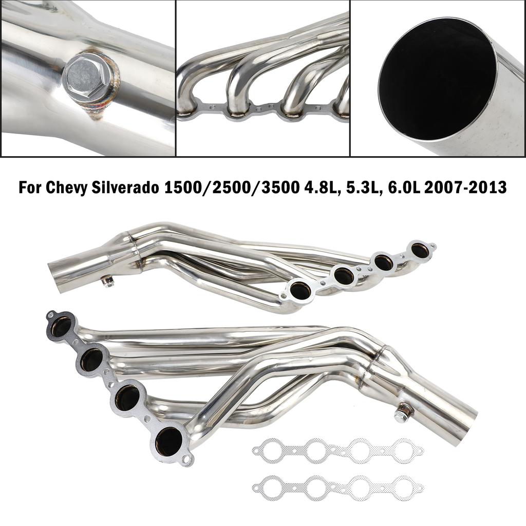 Long Tube Exhaust Header Kits Fit Chevy Silverado Suburb 2007-2014 4.8 5.3 6.0L