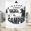 Happy Camper Adventure Blankets Are Suitable for Living Rooms,making Them an Ideal Choice for Outdoor Travel and Gifts.