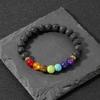 Volcanic Stone Beaded Bracelet For Men Women Natural Porous Basalt Lava Rock Beads Colorful Gemstone Handmade Beaded String