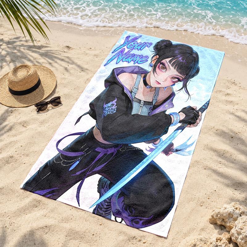 Kpop demon hunters Custom Name Beach towels also serve as bath towels summer essential a musthave for the outdoors the beach and the pool