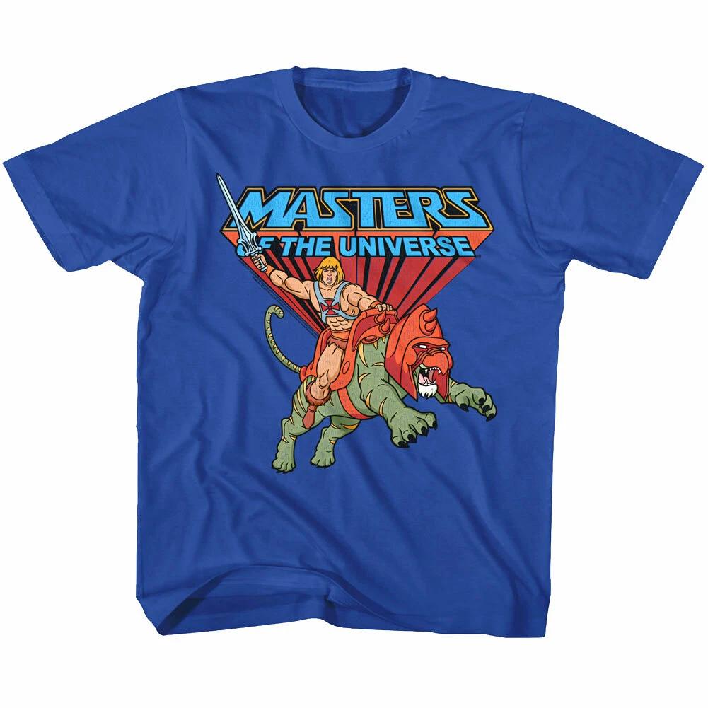 

Masters of the Universe He-Man Riding on Battle Cat Kids T Shirt Boys Girls Baby XL