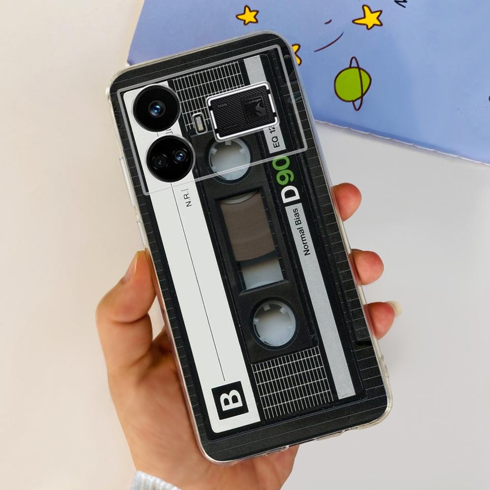 Pro Realme GT5 Pouzdro Průhledné Silikonové Měkký TPU Kryt Pro OPPO Realme GT 5 RealmeGT5 Pouzdra Květinové Mramorové Želé Nárazník Coques